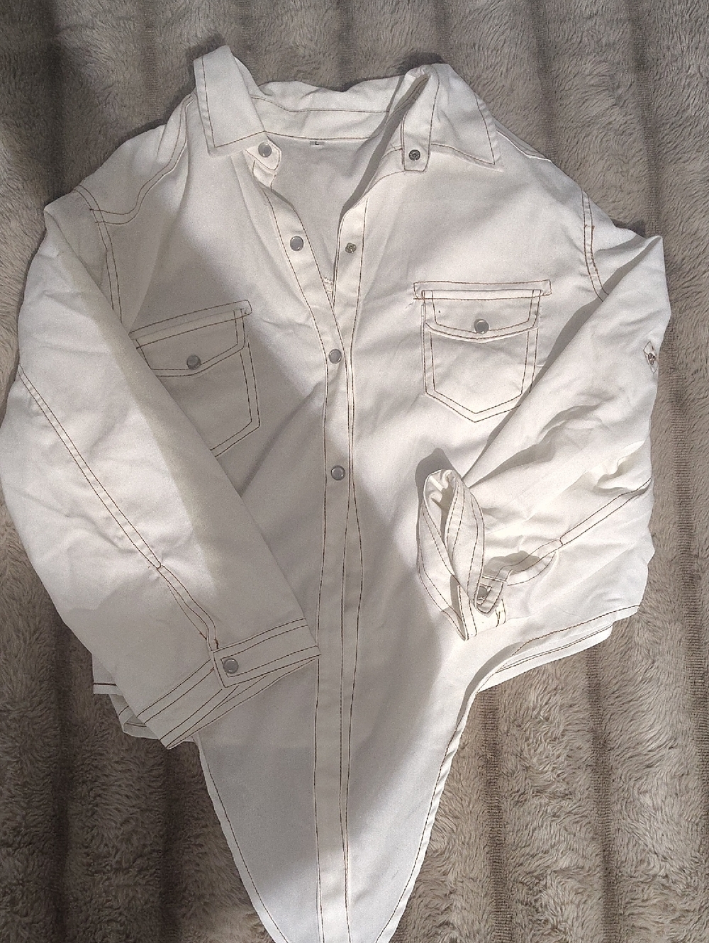 White Button-Up Shirt L